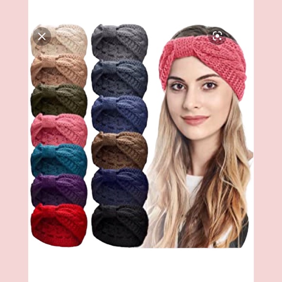 NWT Warm Boho Tan And Silver Sparkly Crocheted Winter Headband - Picture 3 of 4